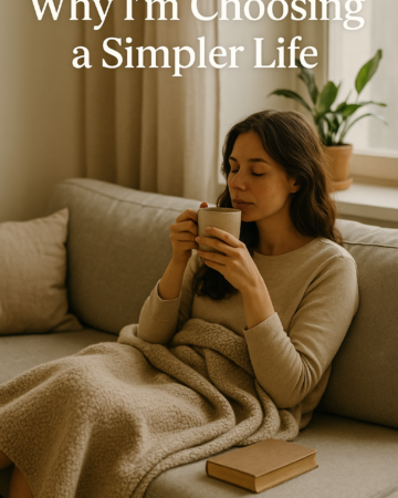 Woman relaxing on a couch to have a simpler life