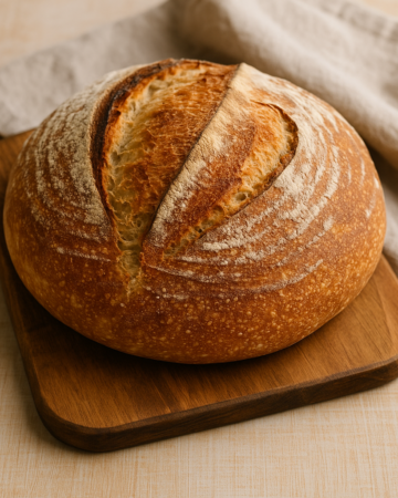 Easy overnight sour dough bread