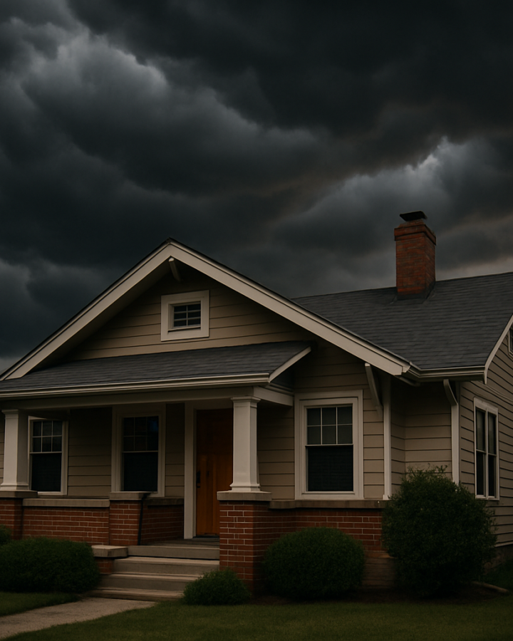 Stormy skies featured warning of possible economic storm