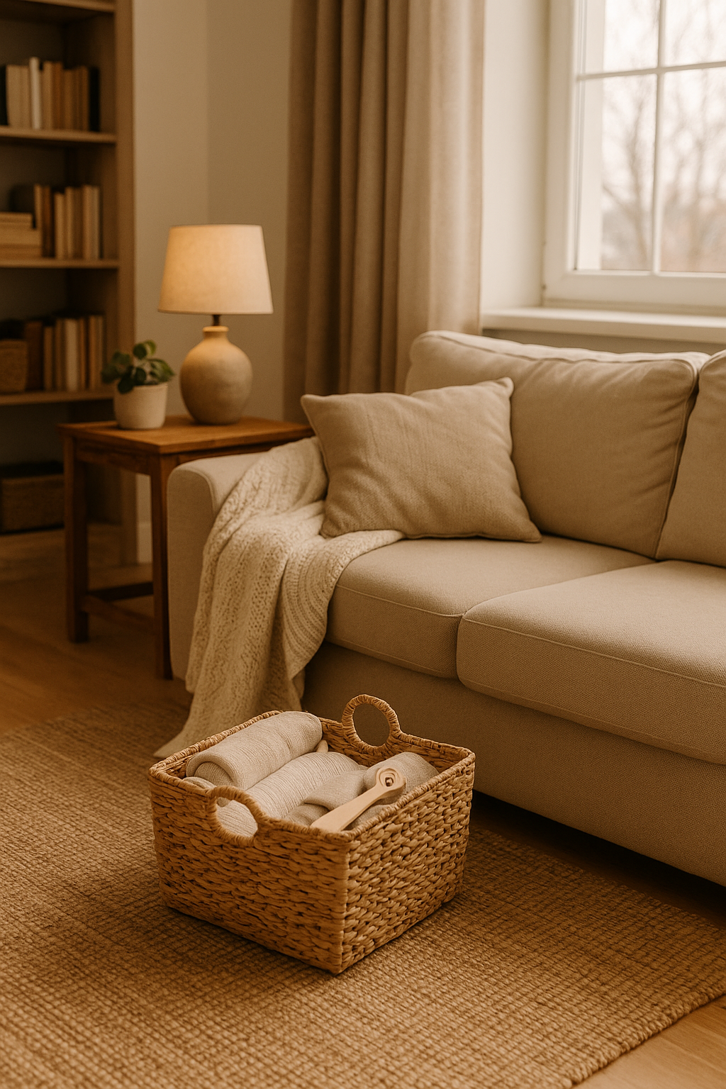 Clean and declutterred living room image