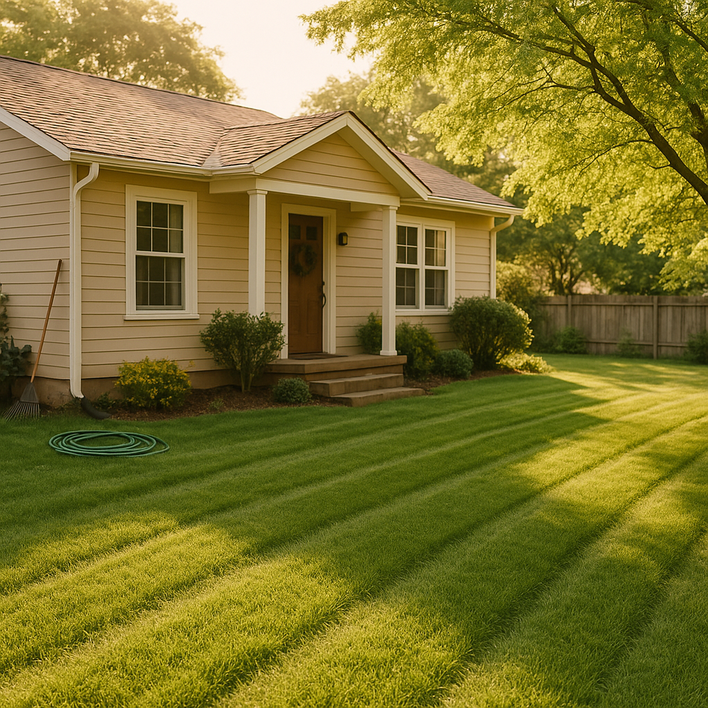 Traditional gender role He mows the lawn