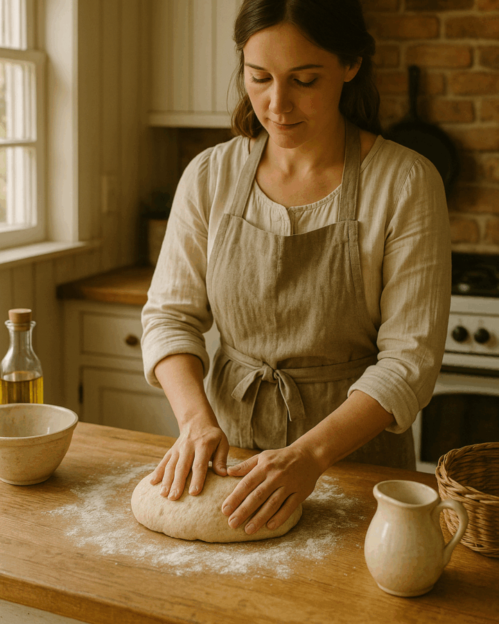 Image of woman using her bread making skills