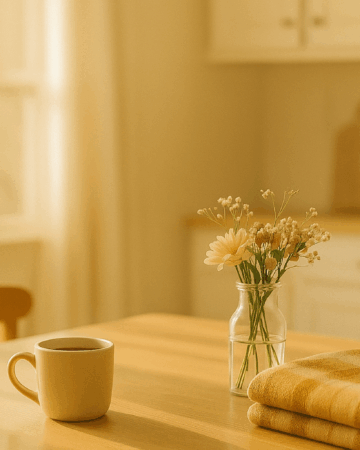 Calm homemaking scene