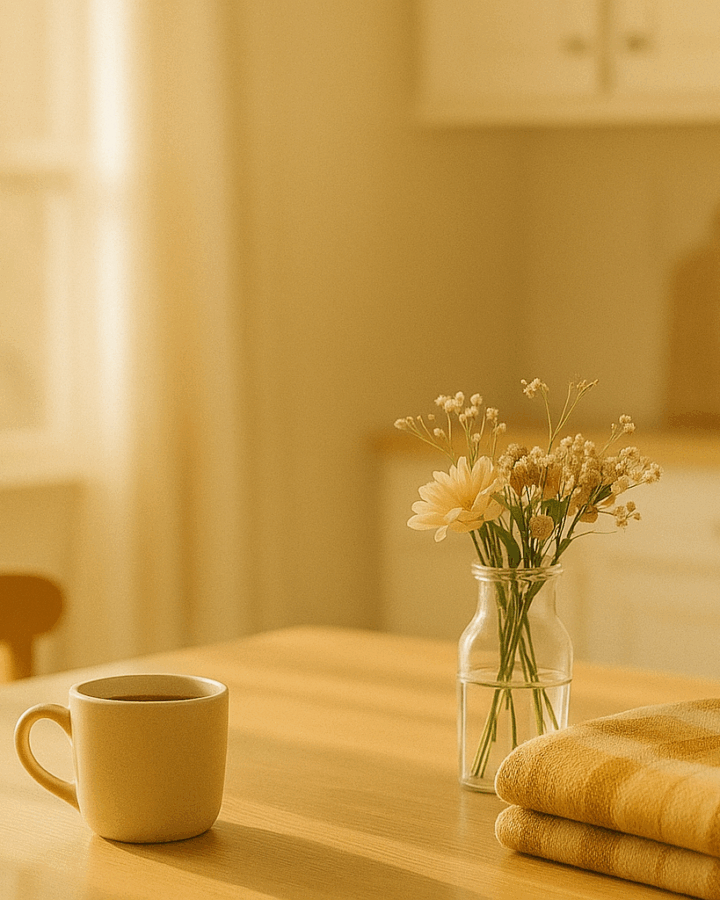 Calm homemaking scene