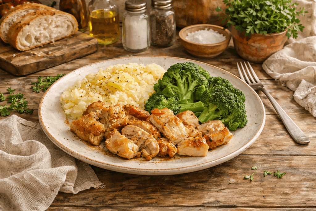 Image of a delicious dinner using what you already have