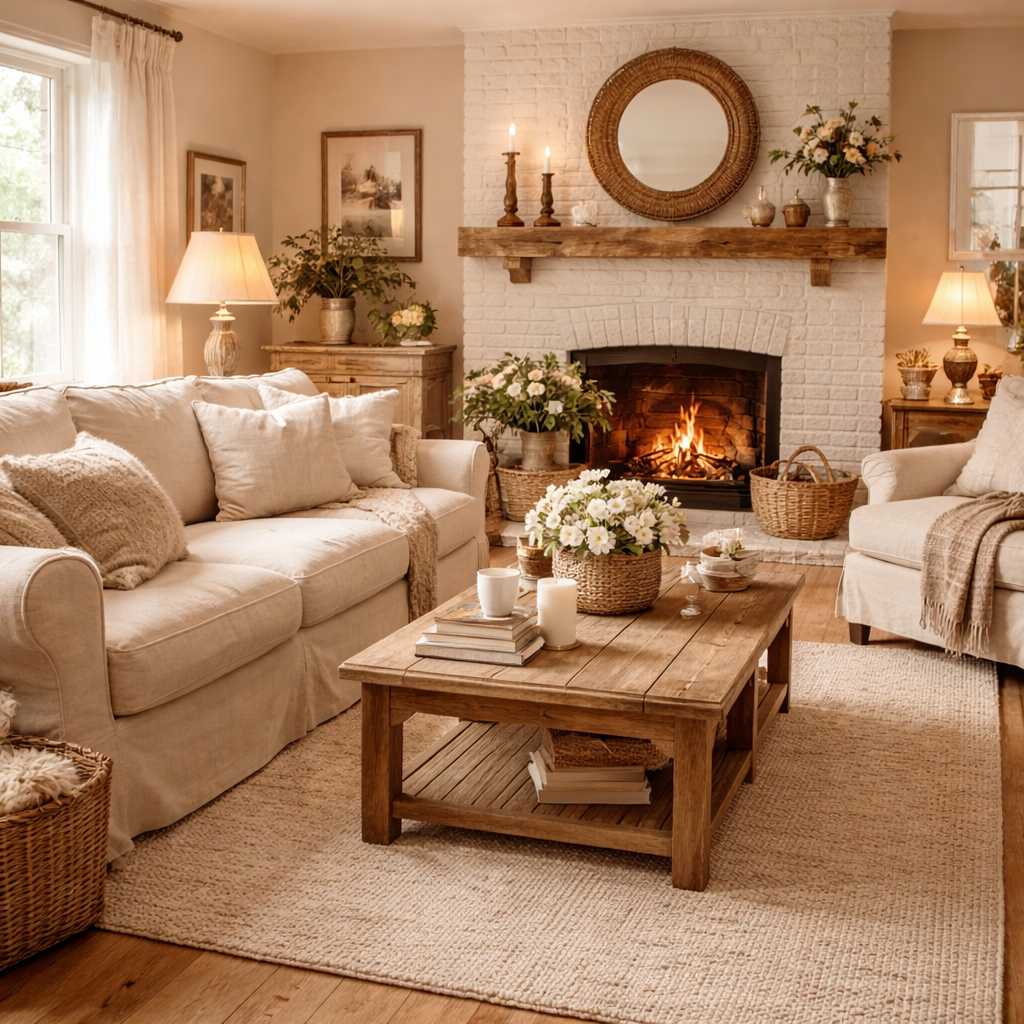 Image of calm cozy living room where a family can relax