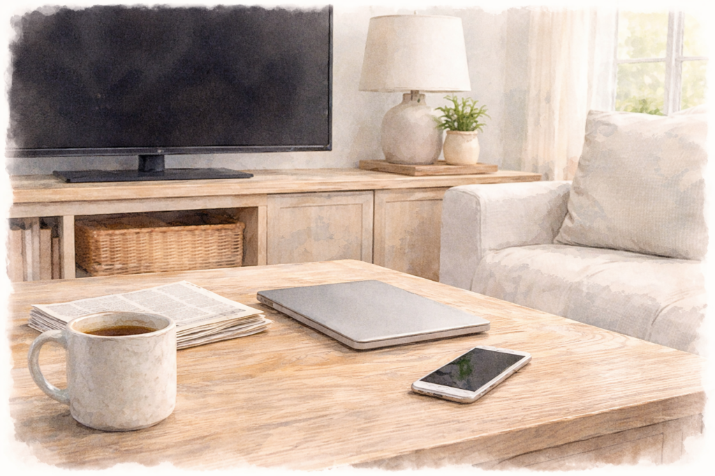 Image of devices being turned off for peace of mind 
