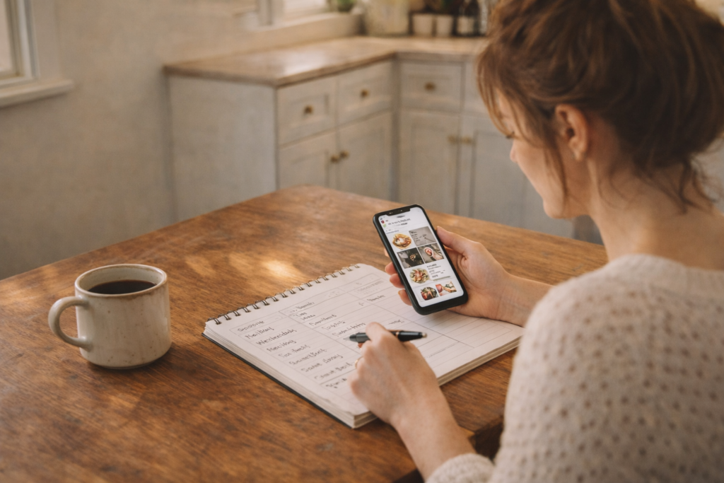 Simple meal planning system for everyday homemaking