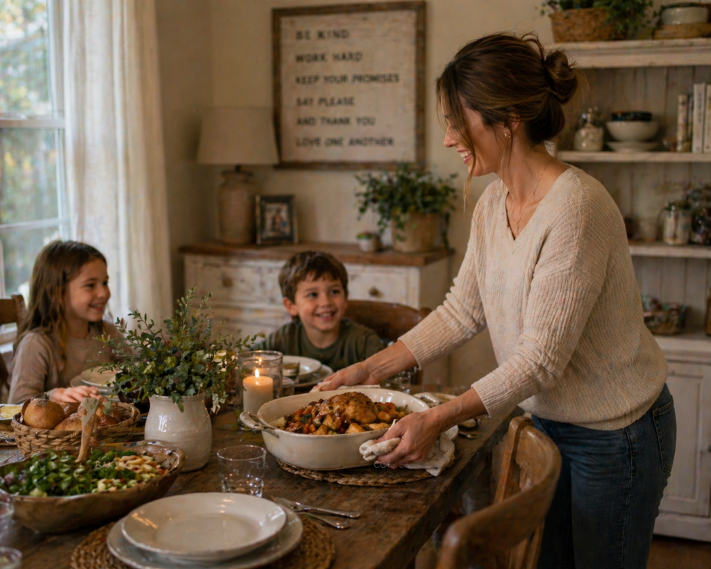 Getting dinner on the table with a proper stocked pantry and grocery shop list 