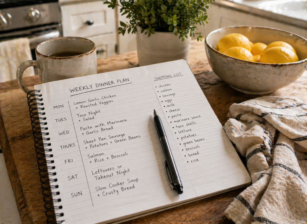 Weekly dinner list 