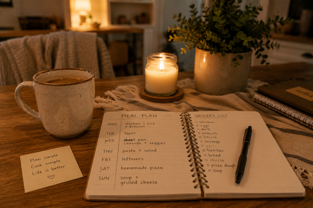 Simple meal plan to reduce decision fatigue 