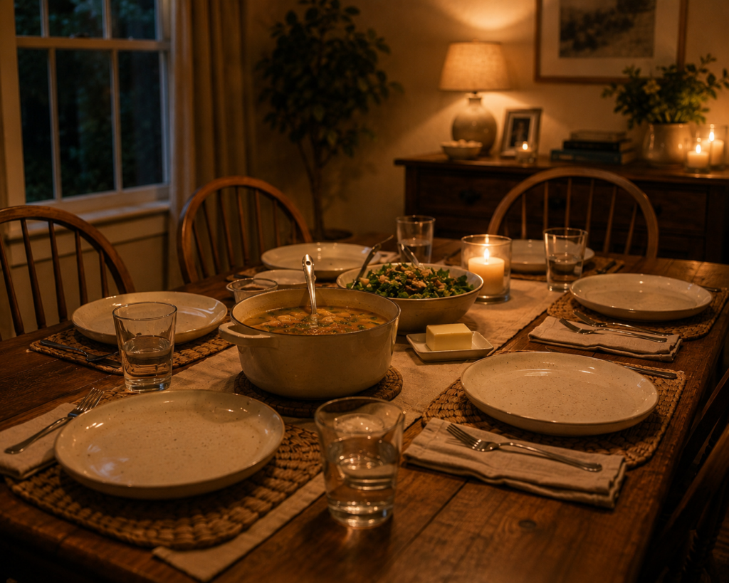 Image of diner on the table ready for the family to eat