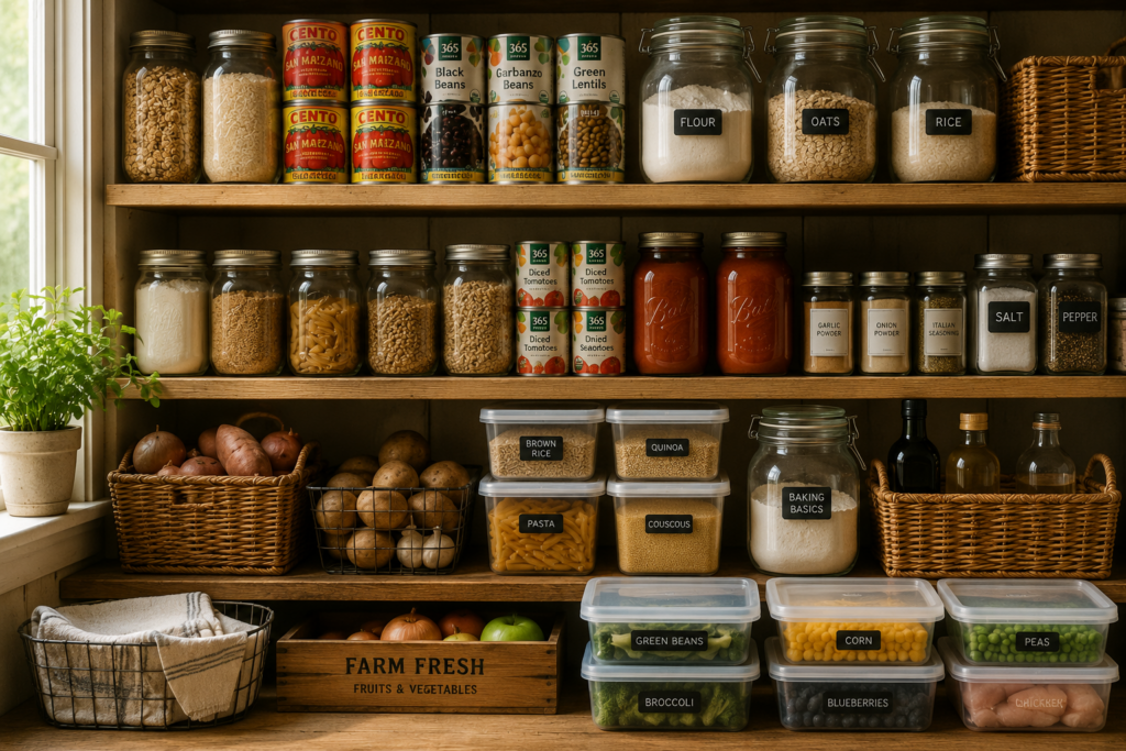 Image of a well stocked pantry 