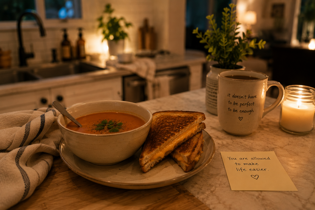Comforting simple meal for dinner 