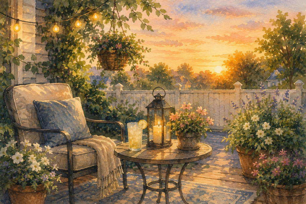 Relaxing summer patio