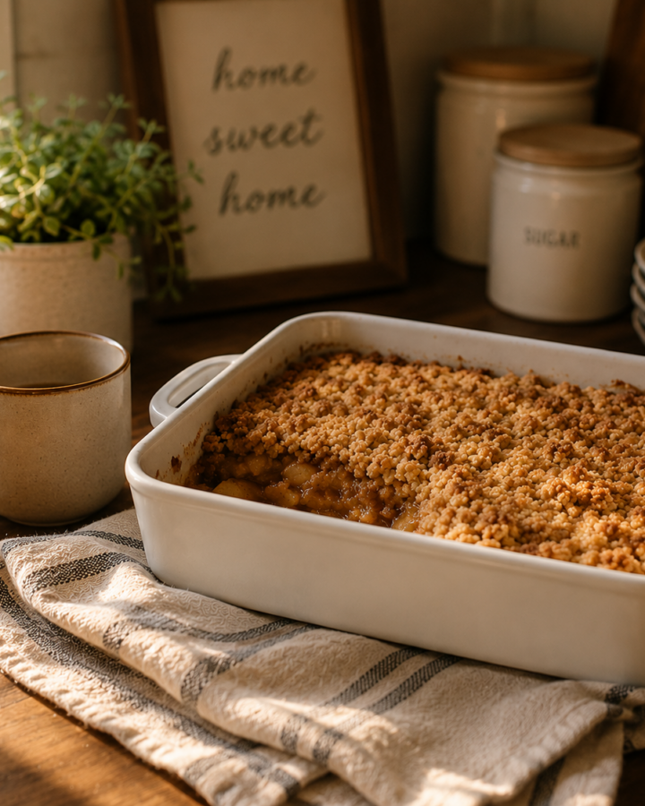 Apple cobbler and a country vignette