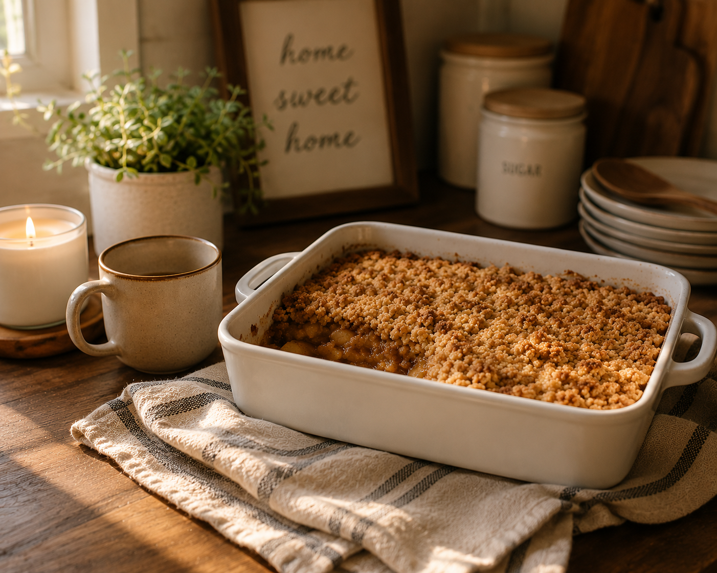 Apple cobbler and a country vignette