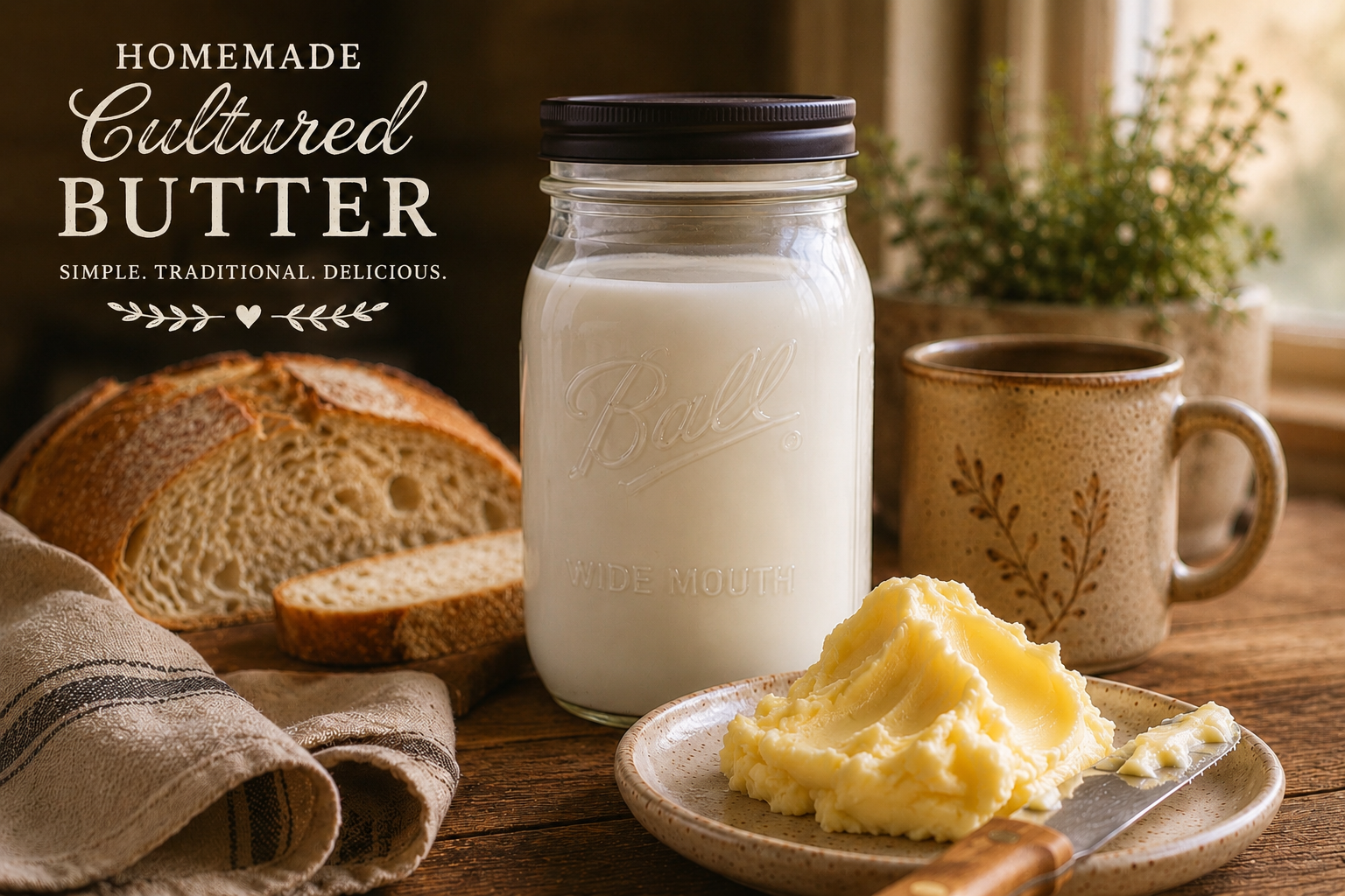 Image of homemade cultured butter