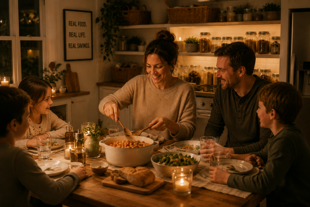 Family enjoying dinner together 