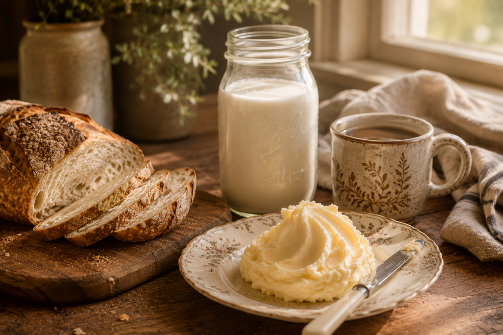 Lifestyle image of homemade butter