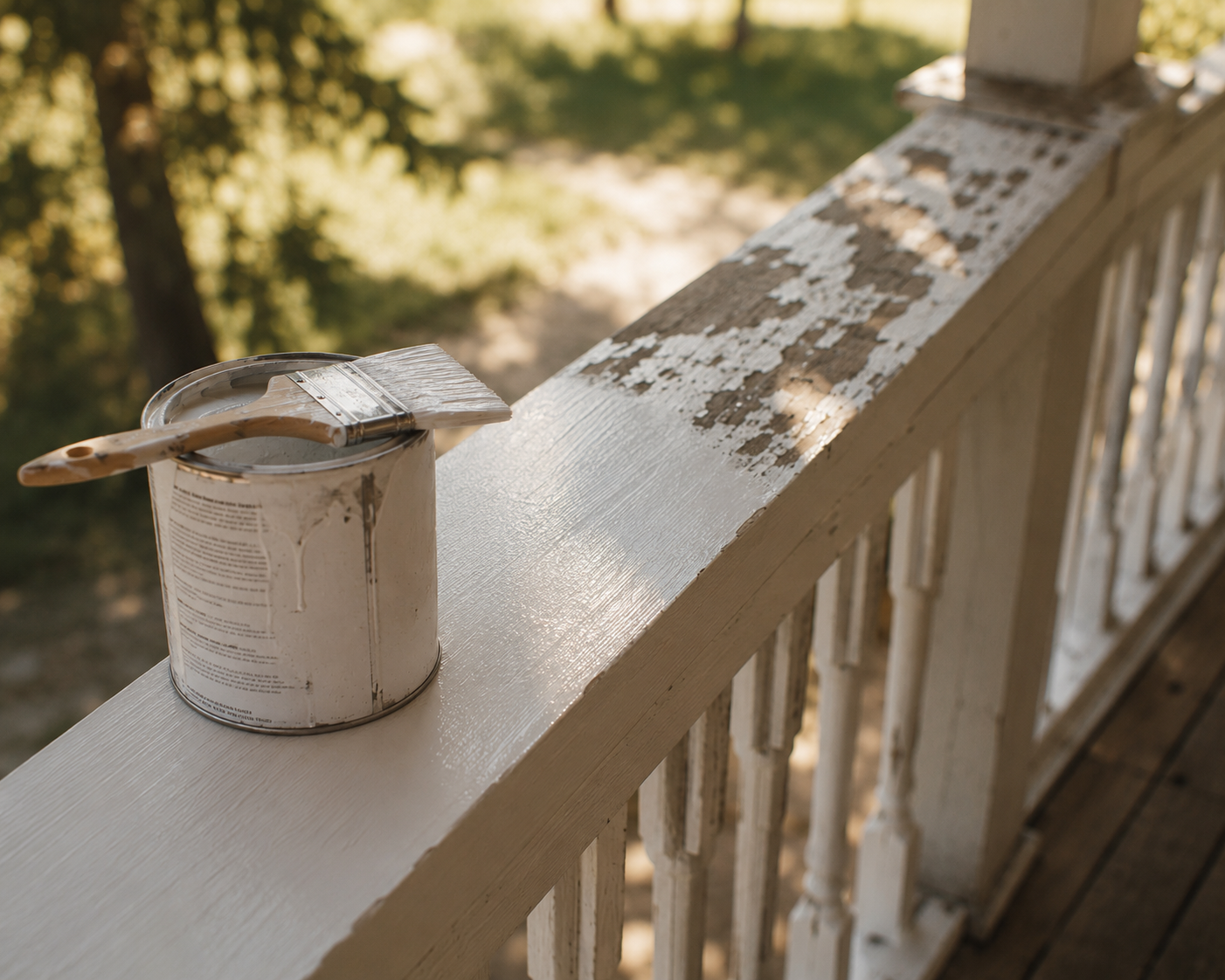 Image of maintenance of a homeowners front porch