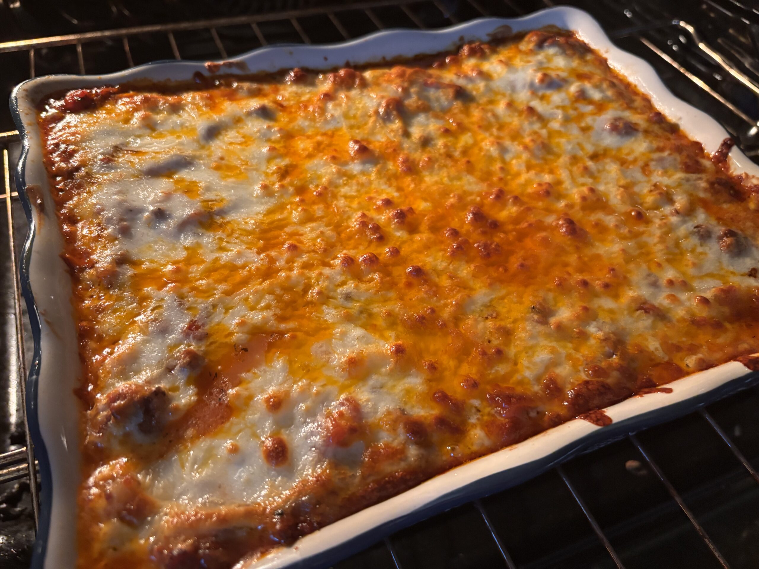 Easy creamy baked spaghetti