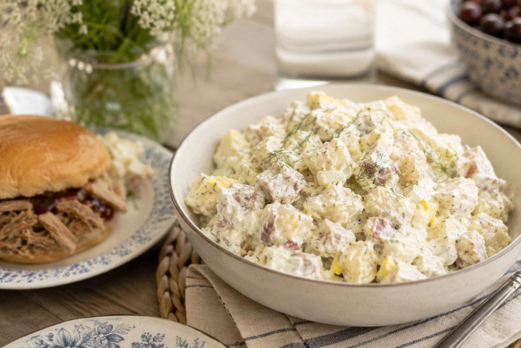 Image of creamy dill red potato salad