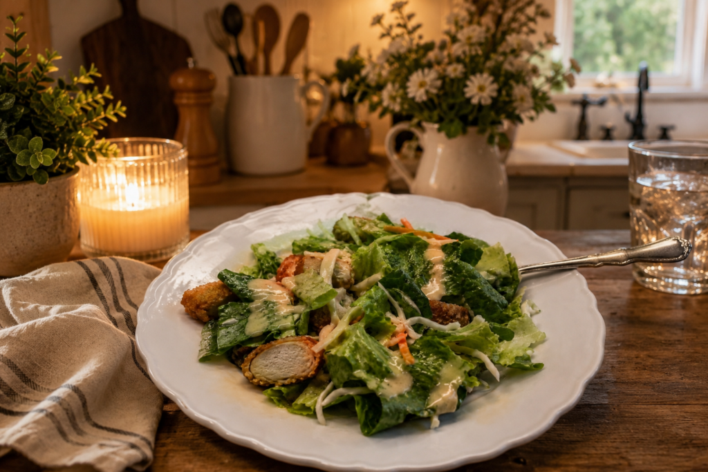 Easy orientalmchicken salad with homemade Dijon dressing