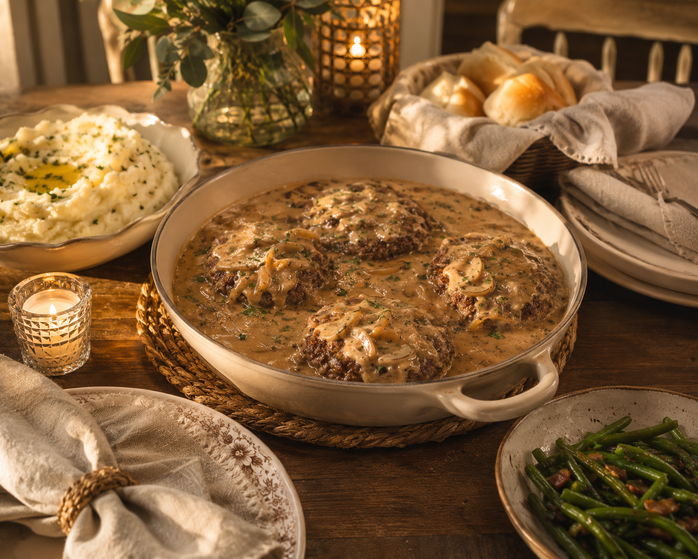 Homestyle Salisbury steak dinner