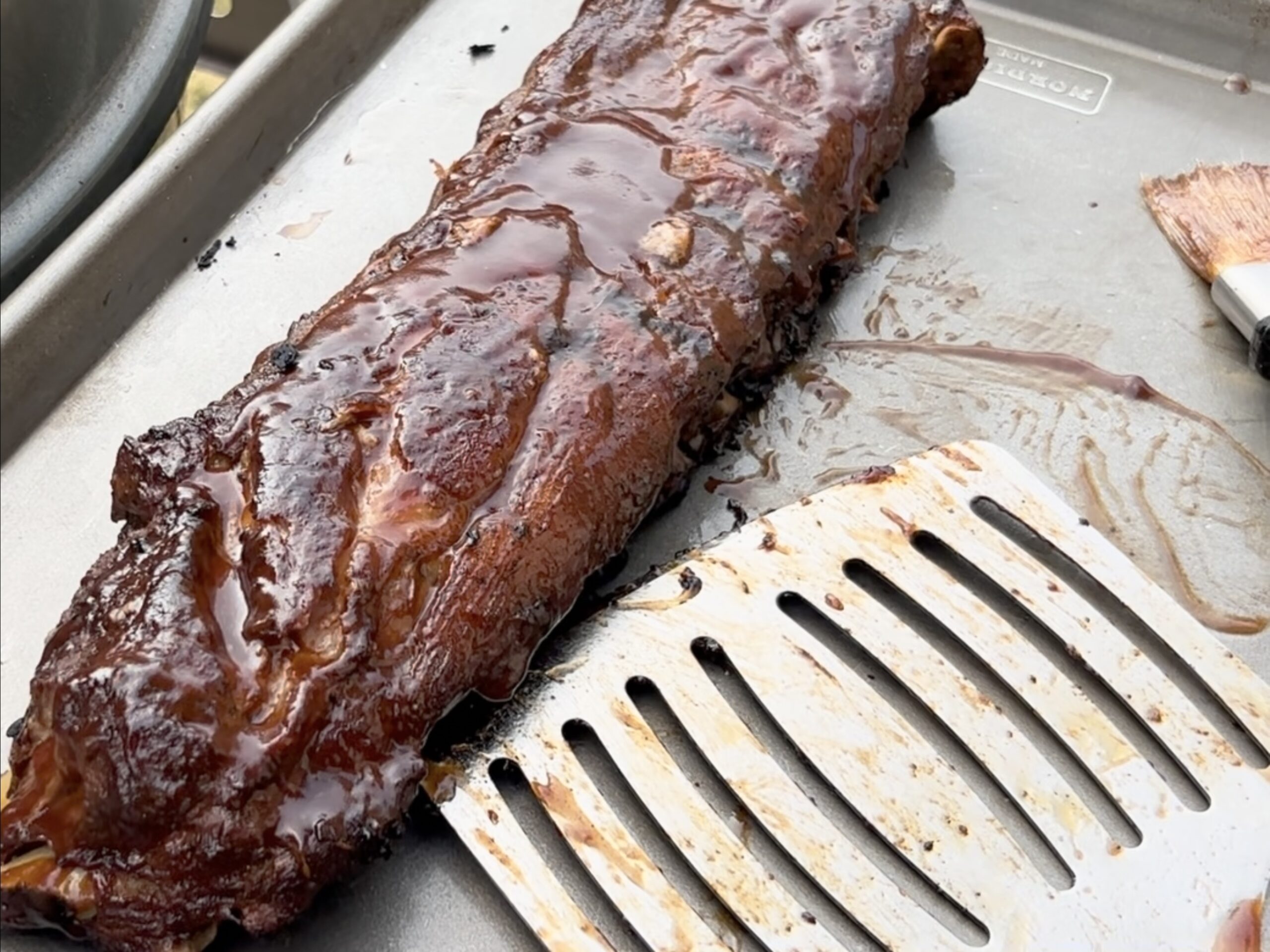 Grilled fall off the bone ribs