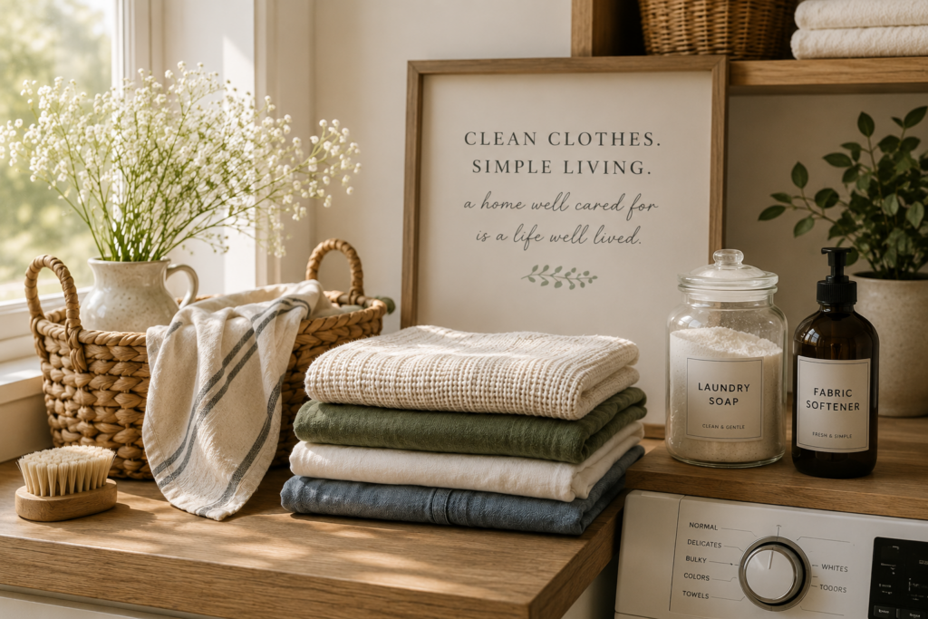 Simple laundry room vignette