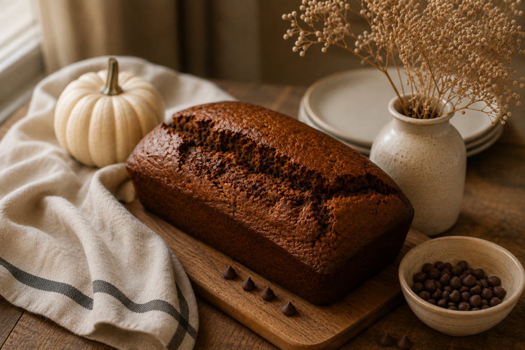 Chocolate pumpkin bread fall email sign up vignette 