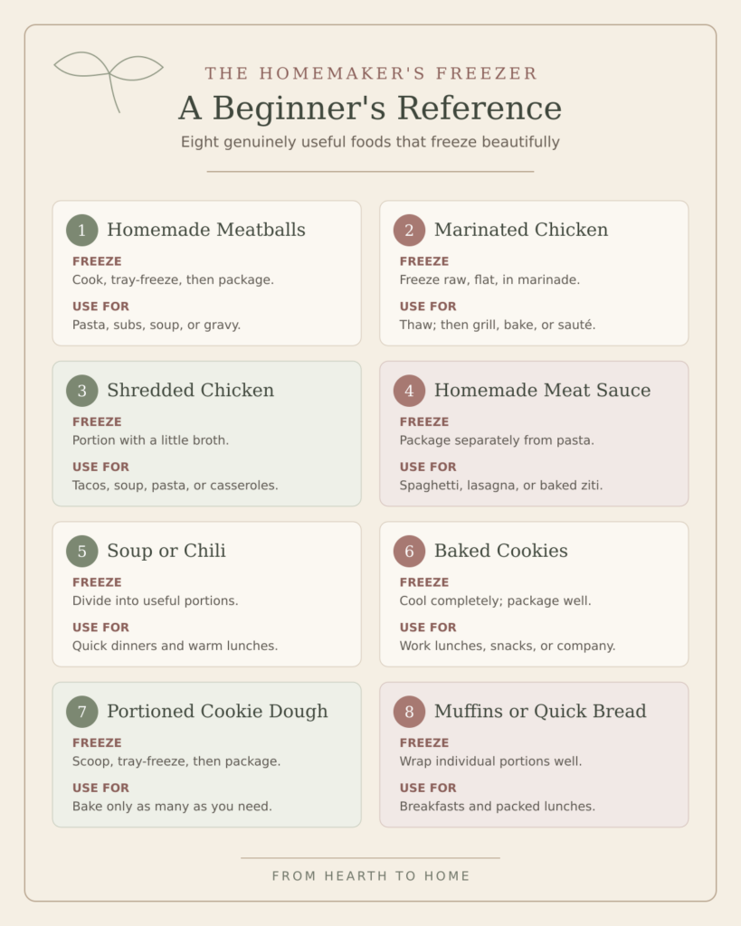 Homemakers freezer beginner reference chart