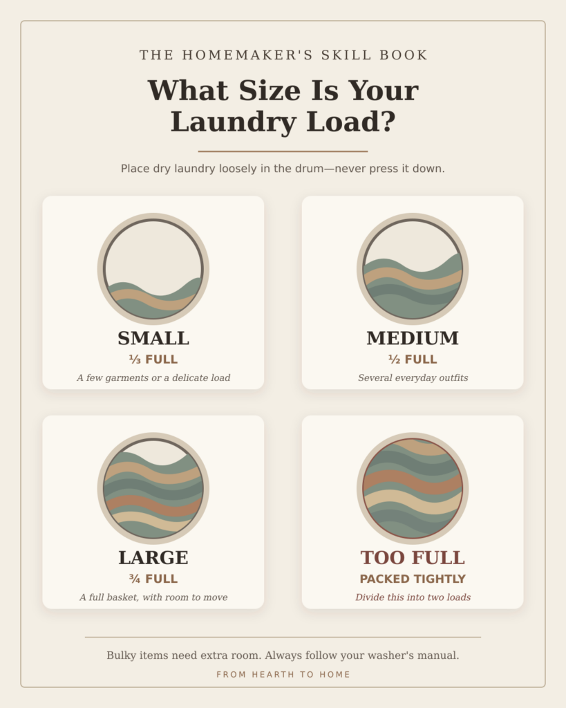 Laundry load size chart