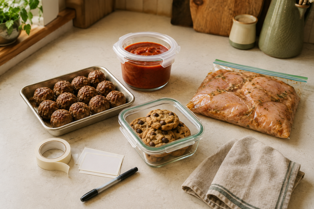 Food items that can be frozen for busy days use 