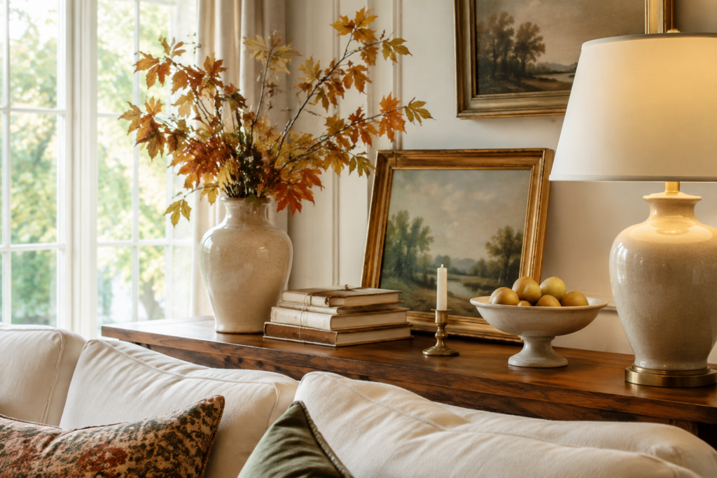 Nancy Meyer inspired fall living room 