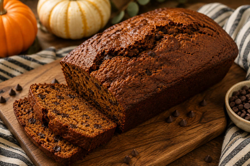 Fall chocolate chip pumpkin bread