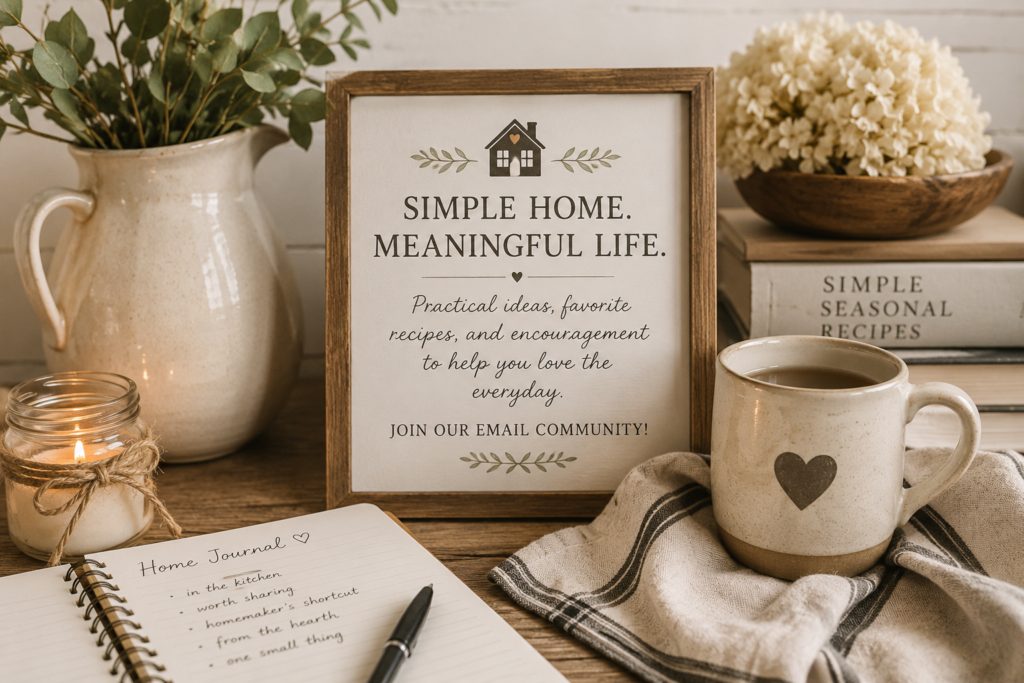 Simple kitchen vignette for email sign up