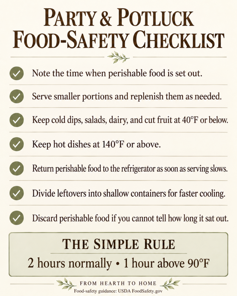 Party and potluck food safety checklist 