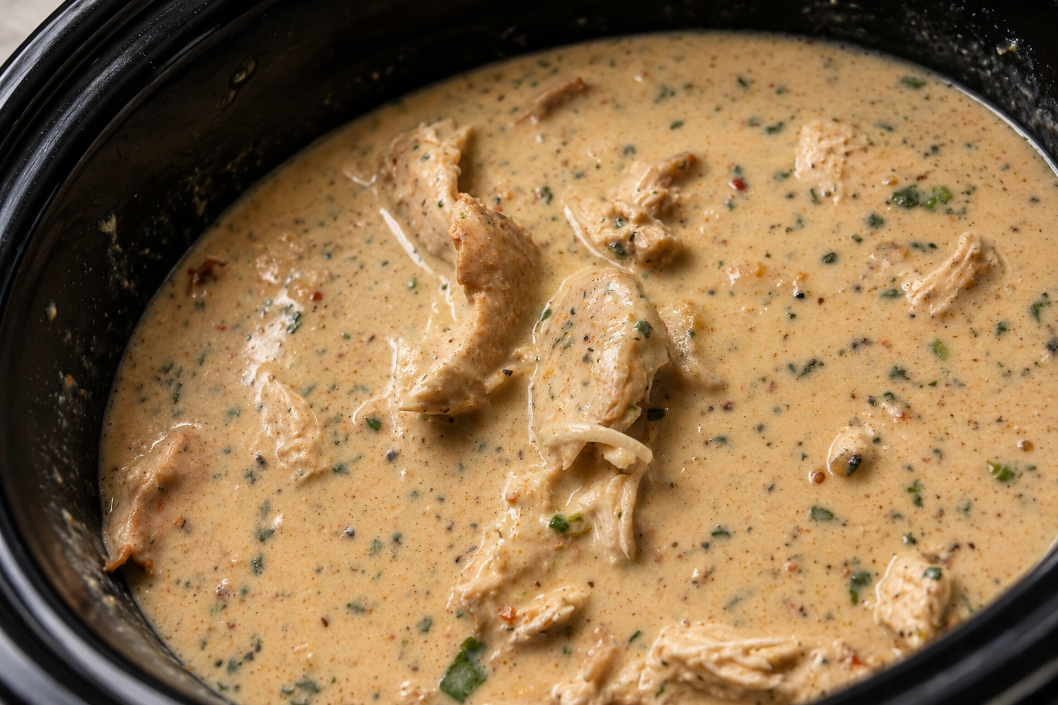 Creamy crock pot chicken and noodles