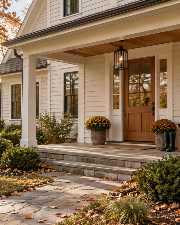 A beautiful fall home on a fall day before winter