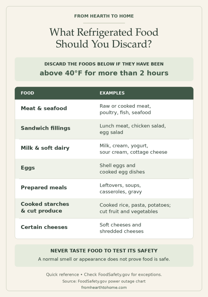 Chart showing what food should be thrown away 